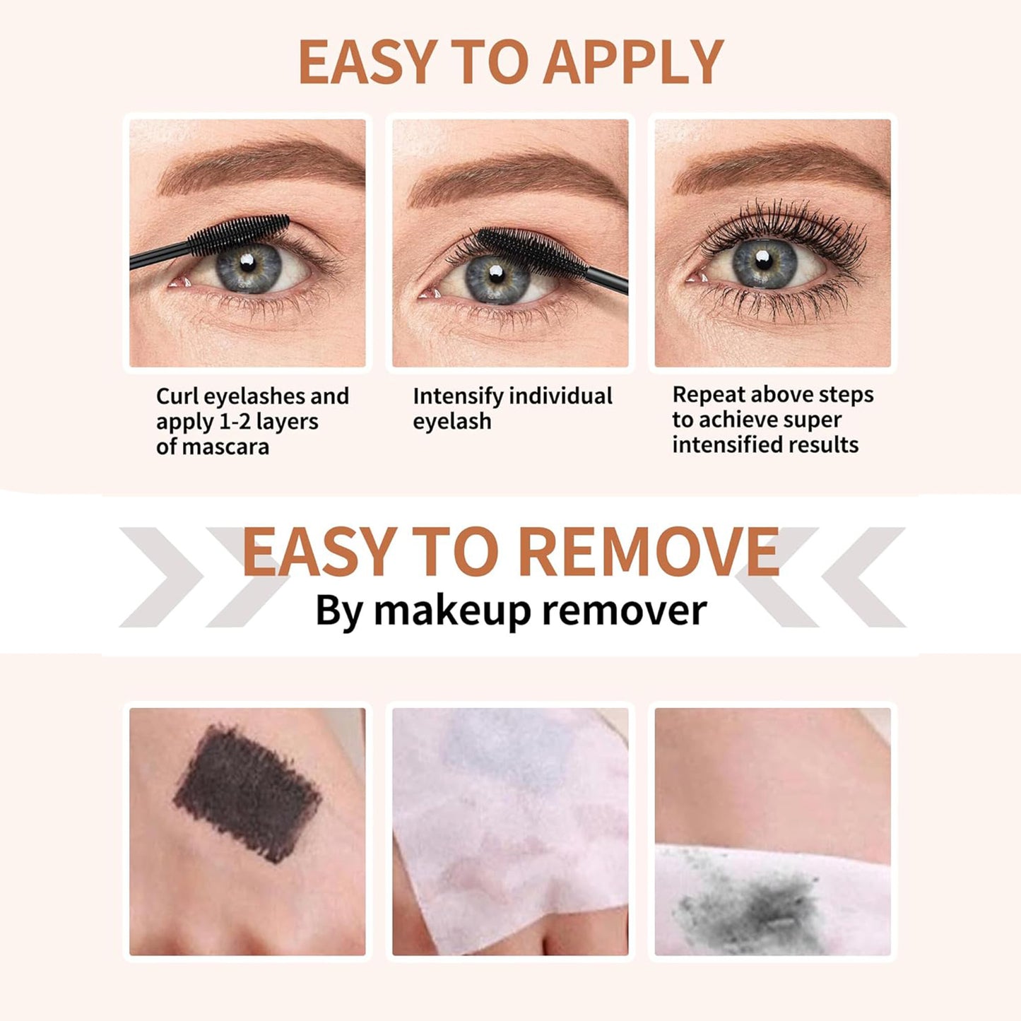 Mascara for Women with Thinning Lashes, Prime Máscara Waterproof Long Lasting Volumizing