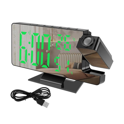 Digital Alarm Clocks,Projection on Ceiling Wall Digital Clock with 180° Rotatable Projector RGB Night Light