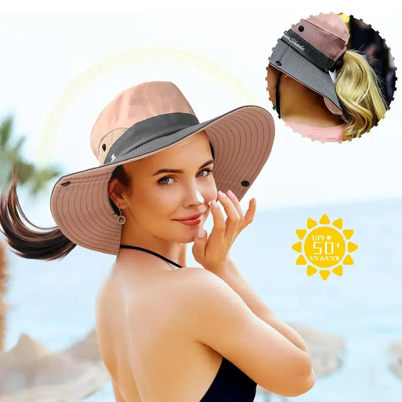 Women Sun Boonie beach Hat Summer activity Bucket Cap Wide Brim UV Protection Fishing