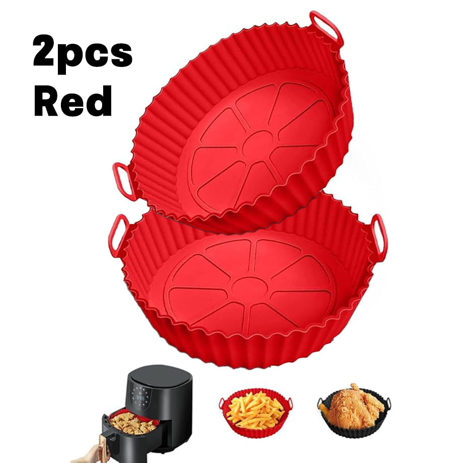 2pcs Air Fryer Silicone Liners for 3 to 5 Qt Air fryer Oven Reusable Baking Tray