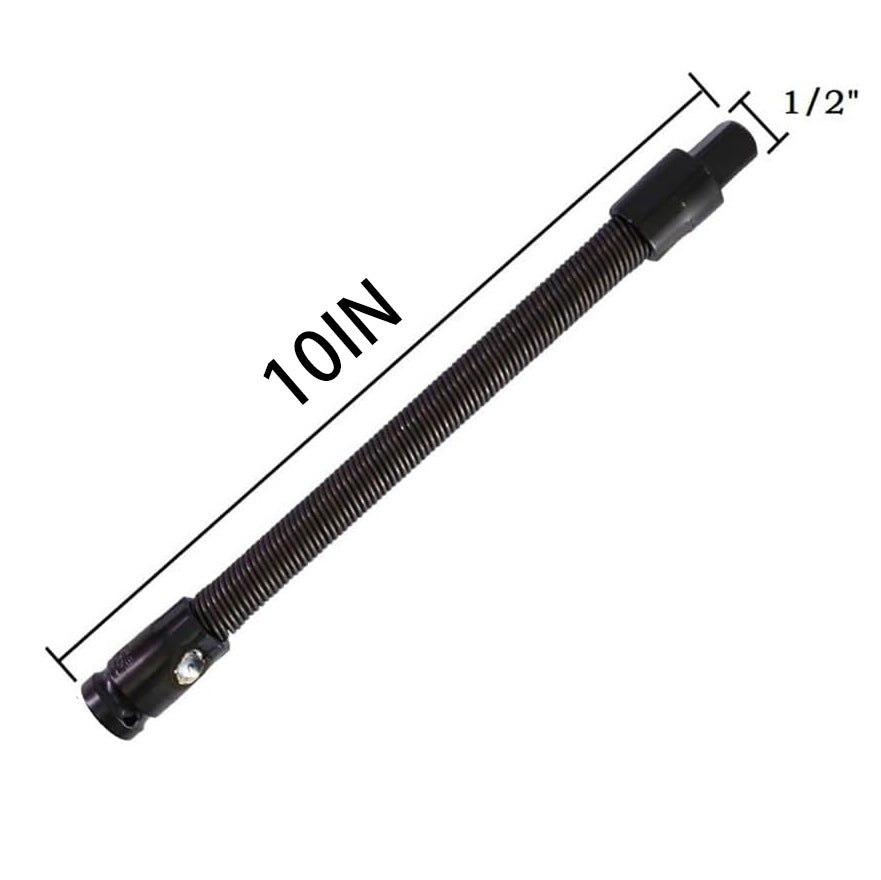 255mm Flexible Drive Socket Extension Bar Adapter with 360° Rotating Shaft for Tight Space