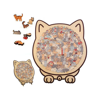Cats Shaped Wooden Puzzle