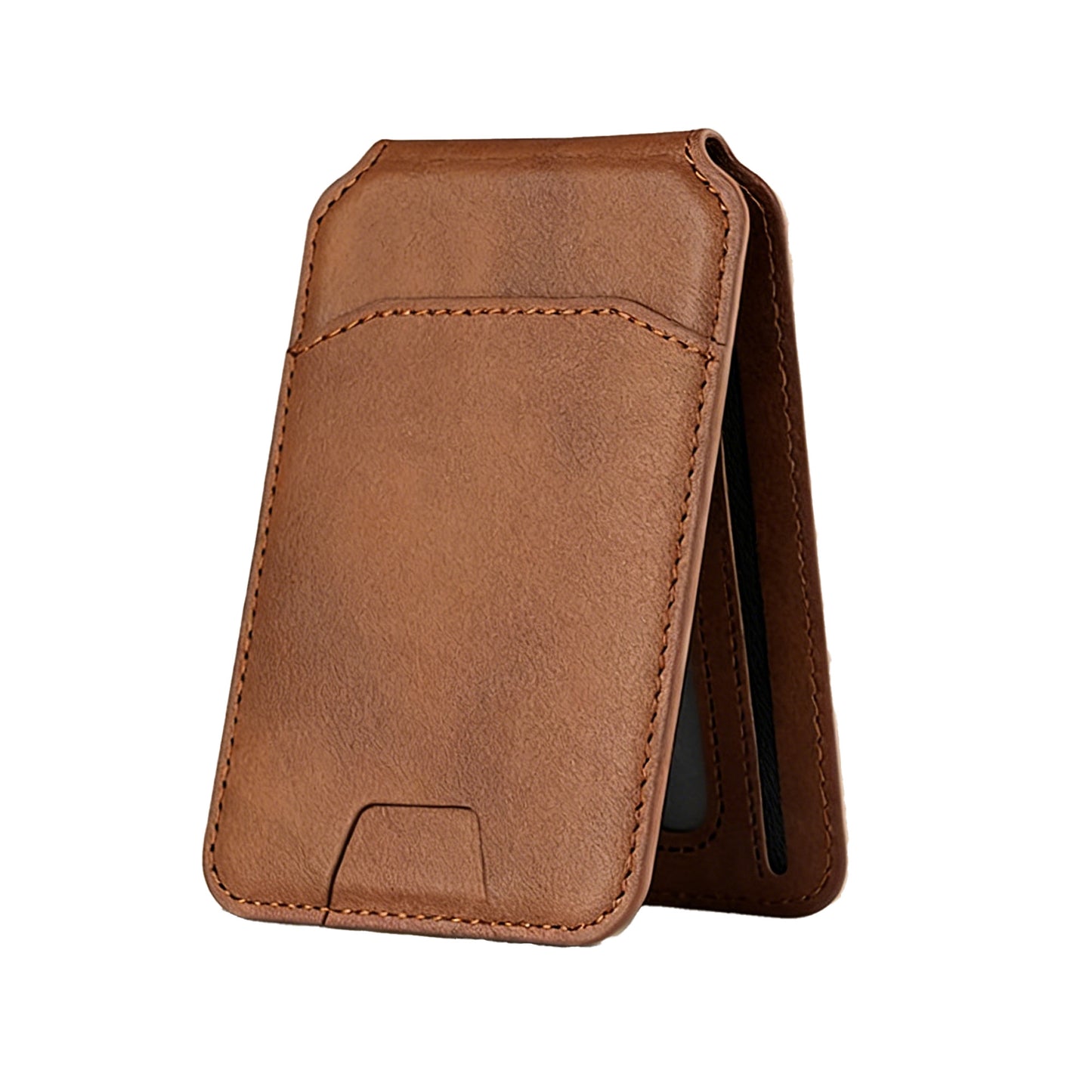 Leather Magnetic Credit Card Wallet for MagSafe RFID Blocking