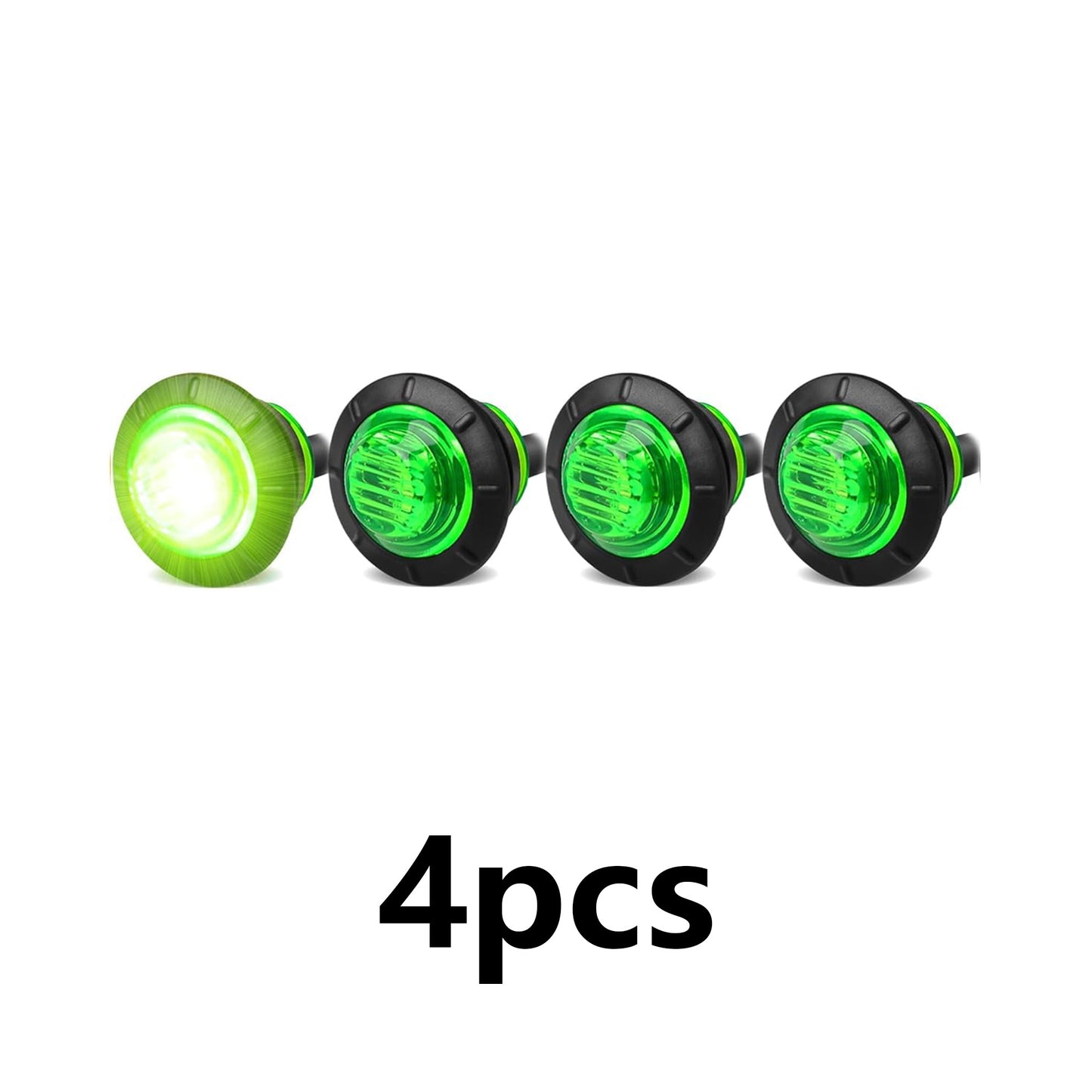 4pcs 3/4" Round LED Trailer Side Marker Clearance Lights