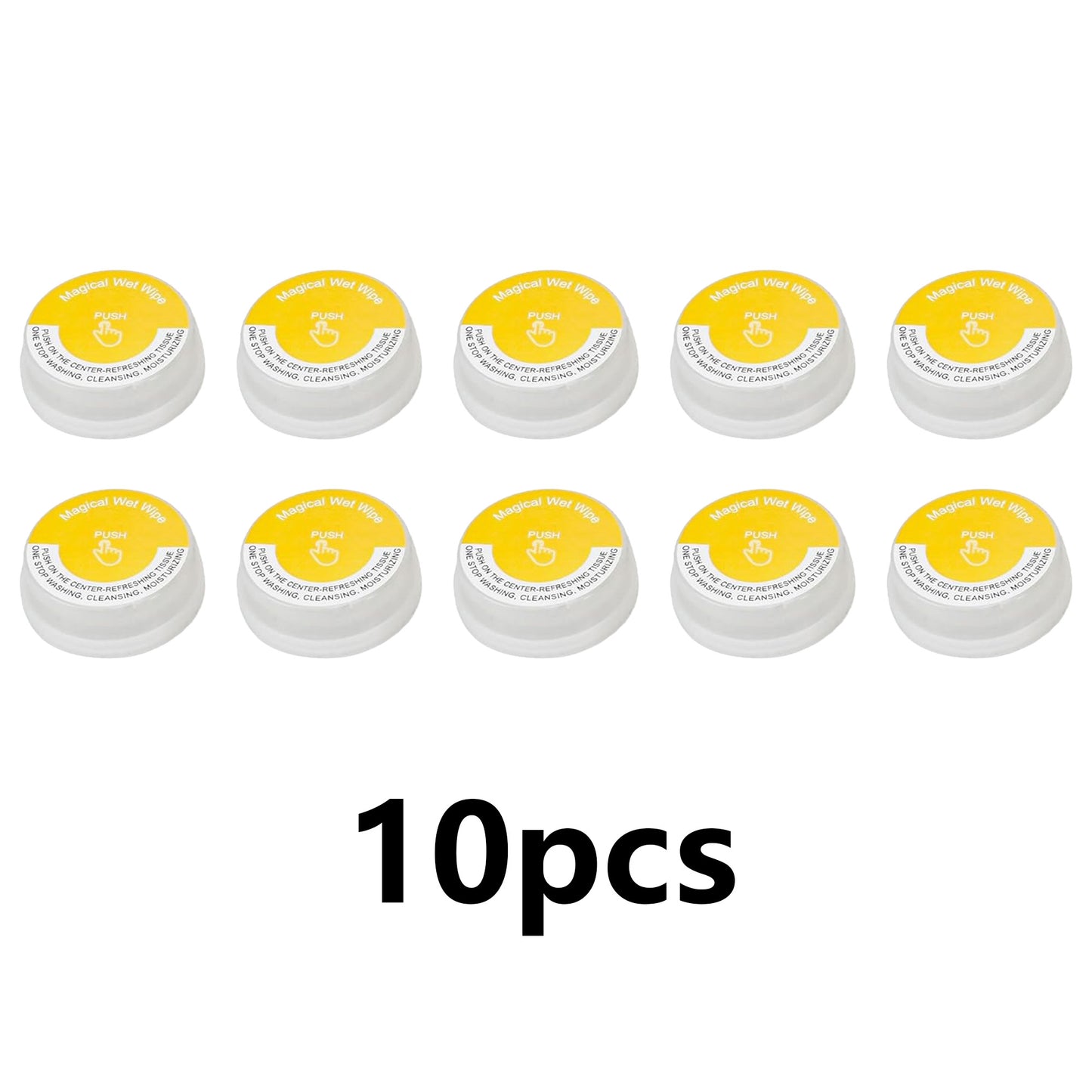 10 Pack Press Push Up Individually Sealed Wet Mini Wipes