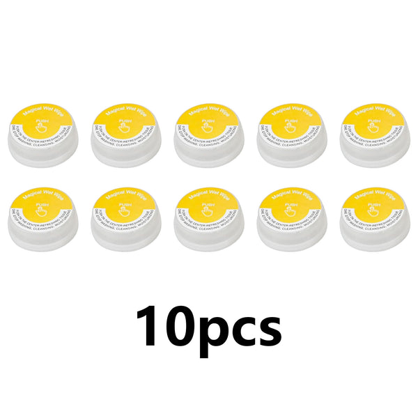 10 Pack Press Push Up Individually Sealed Wet Mini Wipes