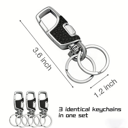 3PCS Heavy Duty Keychain with 2 Metal Key Rings