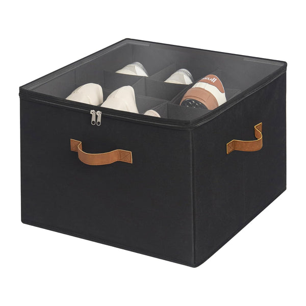 16-Pair Closet Shoe Organizer with Adjustable Dividers