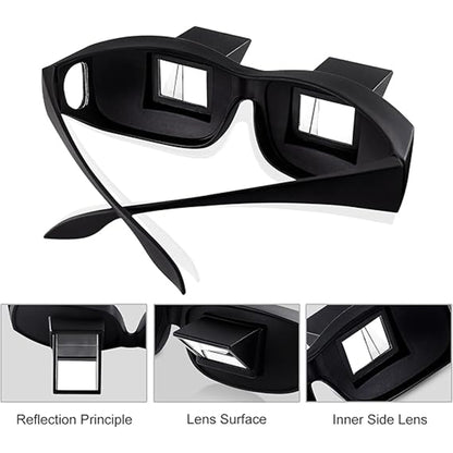 Horizontal Lazy Glasses for Lying Down – HD Prism Bed Reading & TV Watching Glasses
