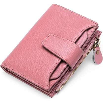 Small Wallet for Women Leather Bifold Compact RFID Blocking