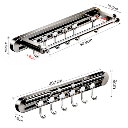 No-Drill Foldable Retractable Clothes Drying Rod