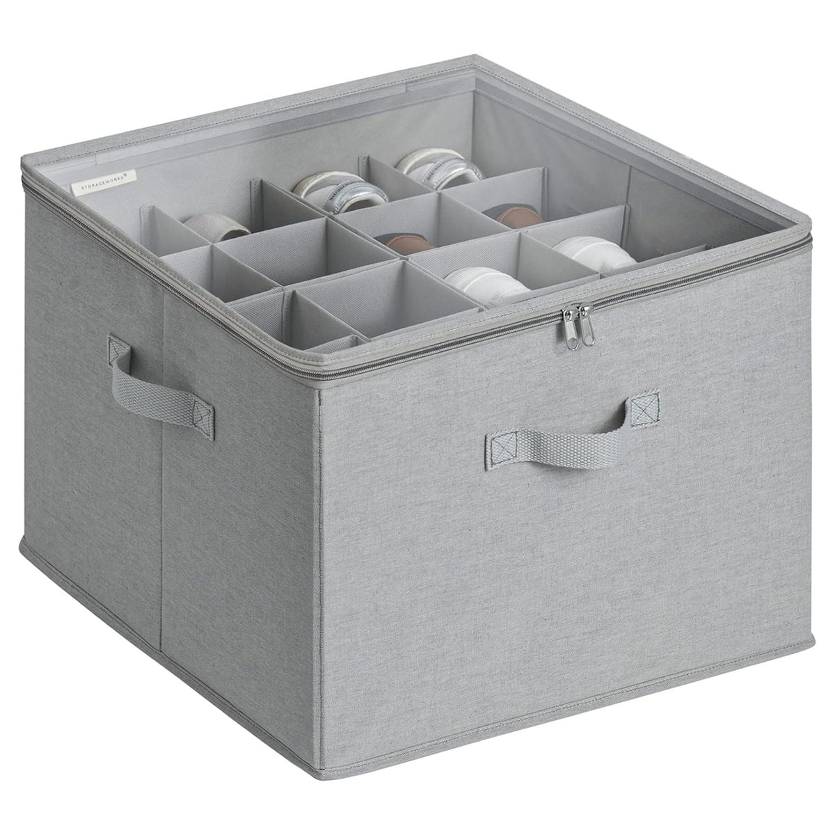 16-Pair Closet Shoe Organizer with Adjustable Dividers