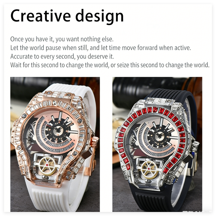 Stylish Three-Hand Sports Watch with Large Dial