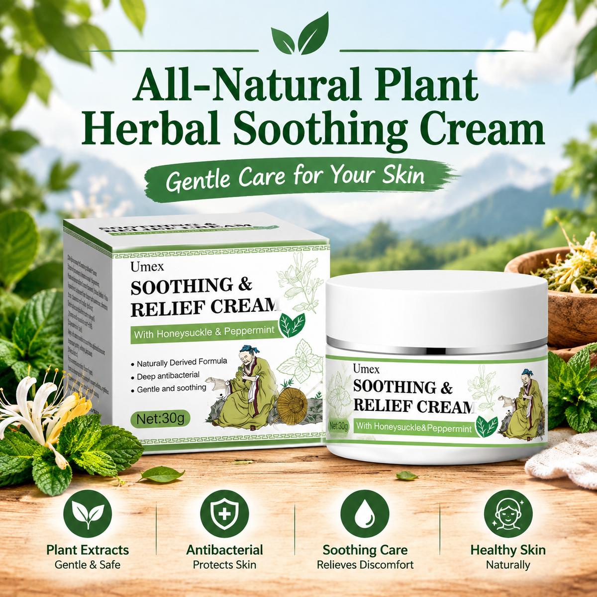 All-Natural Plant-Based Herbal Relief Cream–Soothe & Relieve Itching