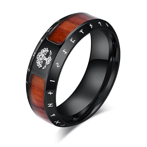 Vintage Men's Stainless Steel Viking Tree of Life Ring