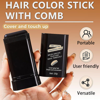 2pcs 2-in-1 Waterproof & Sweat-Proof Portable Hair Dye Comb Stick