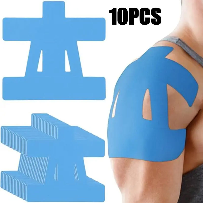 10PCS Precut Cotton Elastic Kinesiology Strapping Tape for Adults