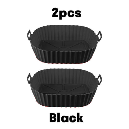 2pcs Air Fryer Silicone Liners for 3 to 5 Qt Air fryer Oven Reusable Baking Tray