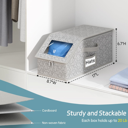Stackable Baseball Cap organizer, Holds Up to 12 Hats, A Wardrobe Hat Organizer