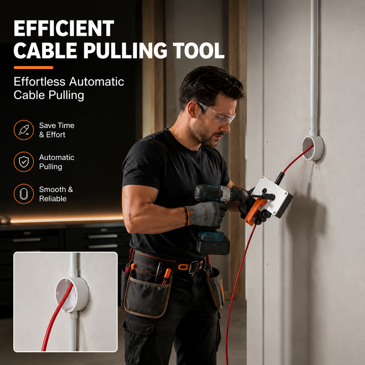 Efficient Cable Pulling Tool for Drill – Heavy-Duty Wire Puller for Conduit