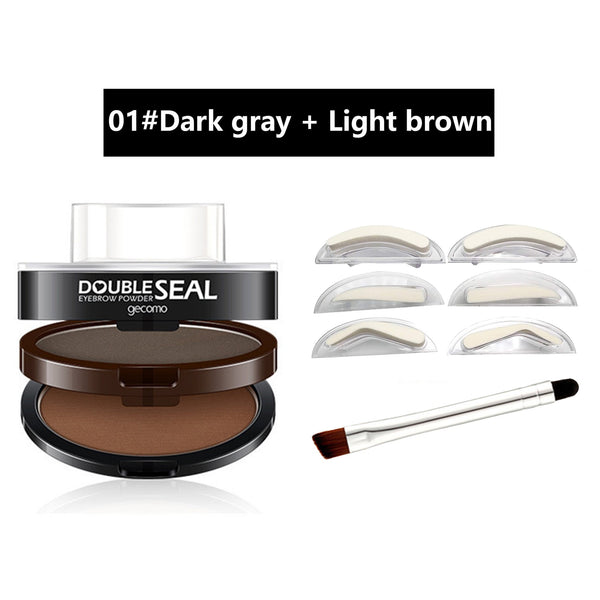 Eyebrow Powder,Waterproof Eyebrow Stamp 3 Pairs Stamp with Brow Brush
