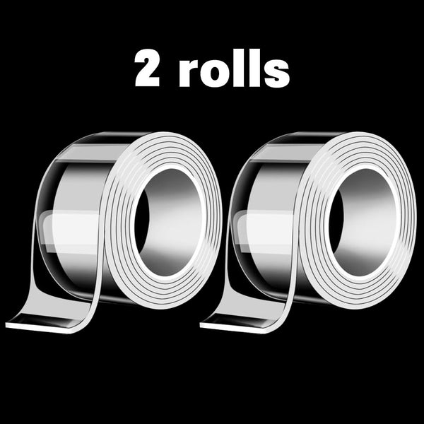2 Rolls Nano Double Sided Tape, 0.78in x9.84 Feet Removable No Residue, Waterproof Multipurpose Tape