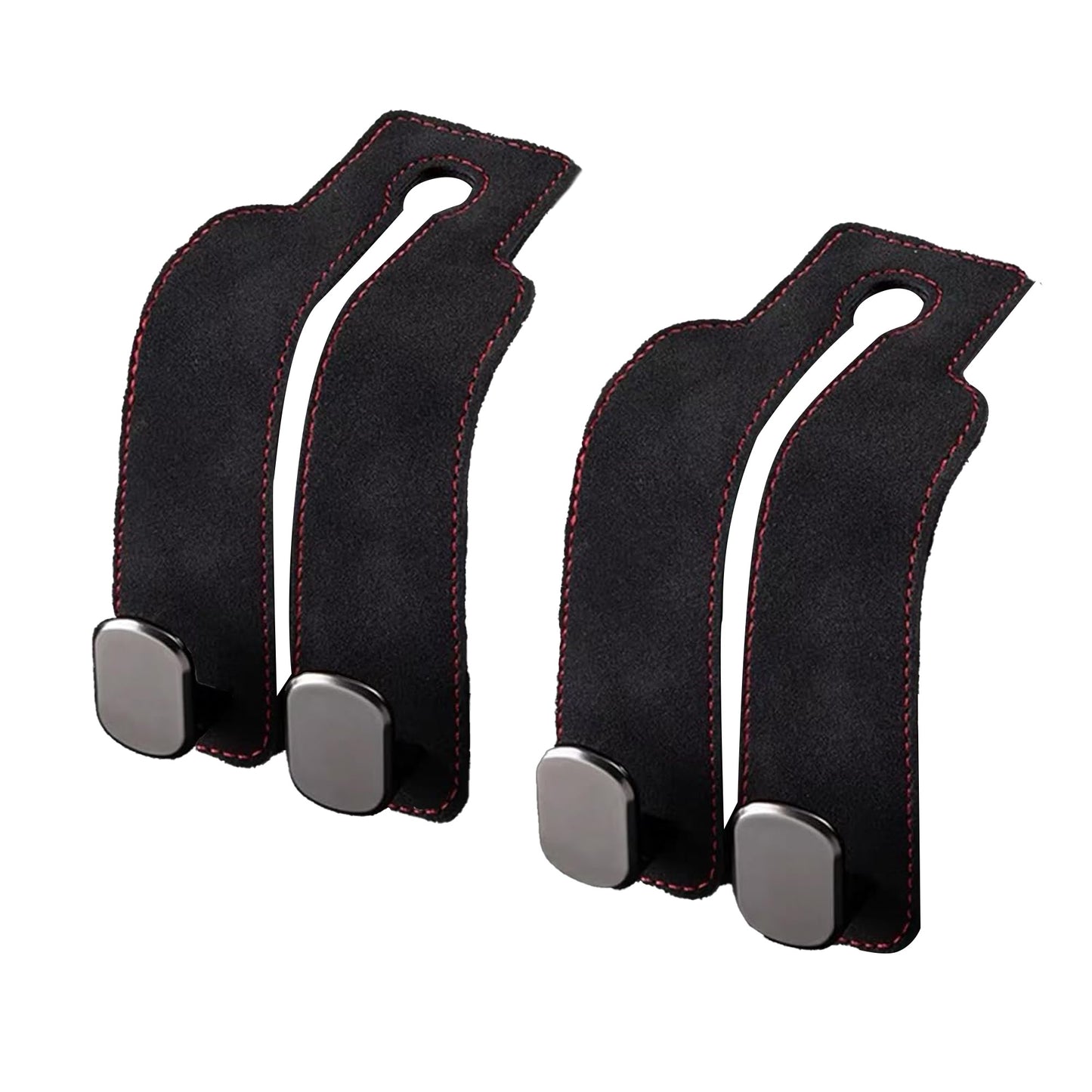 2 Pack Car Headrest Hooks - Premium Leather Seat Holder for Purses and Bags