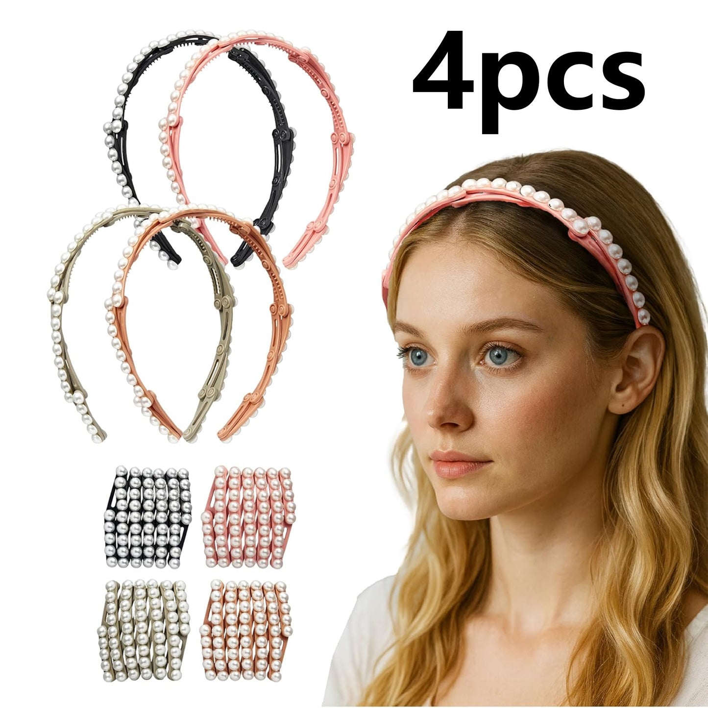 4PCS Foldable Anti-Slip Headband for Women