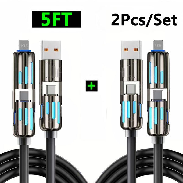 2pcs/set 4-in-1 USB Charging Cable Fast Charging MAX 240W