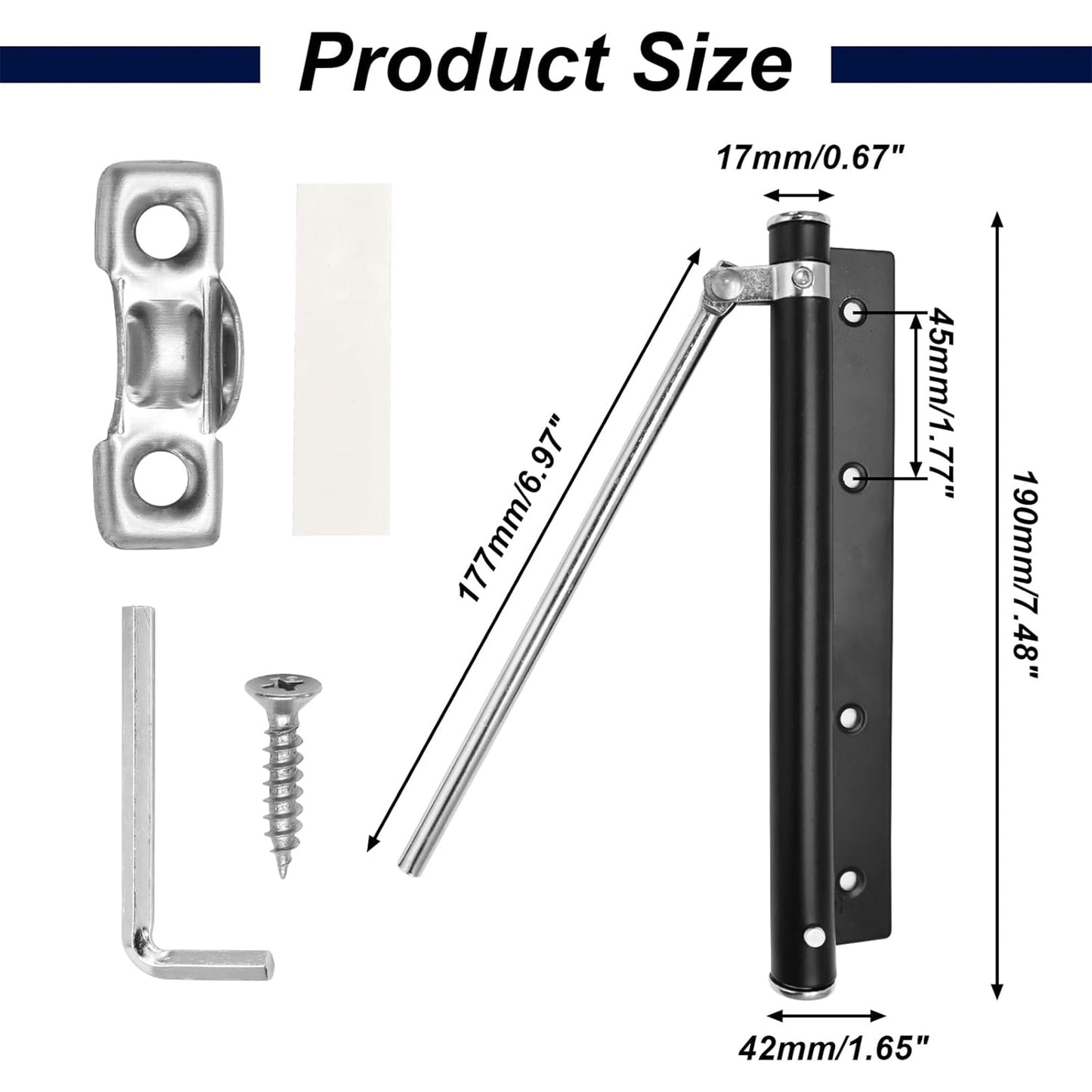Adjustable stainless steel lightweight automatic door closer