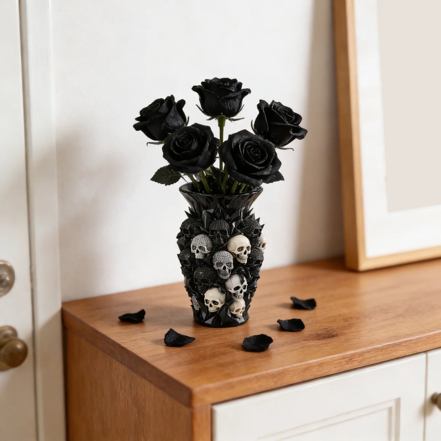Gothic Skull Vase Decorative Ornament Craft For Home Garden