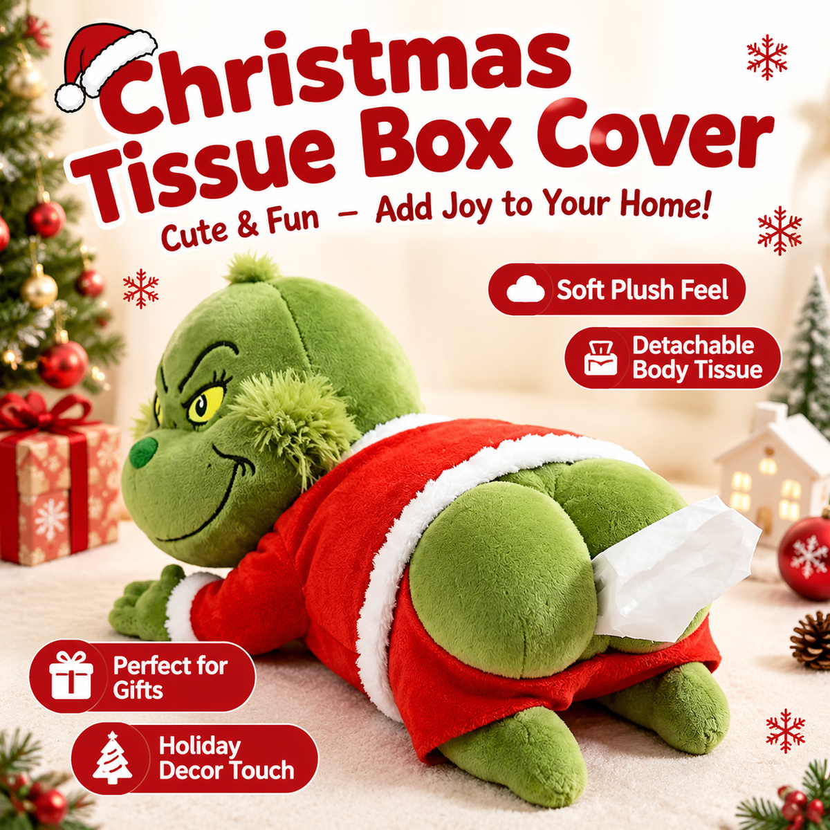 The Grinch Christmas Tissue Box Cover