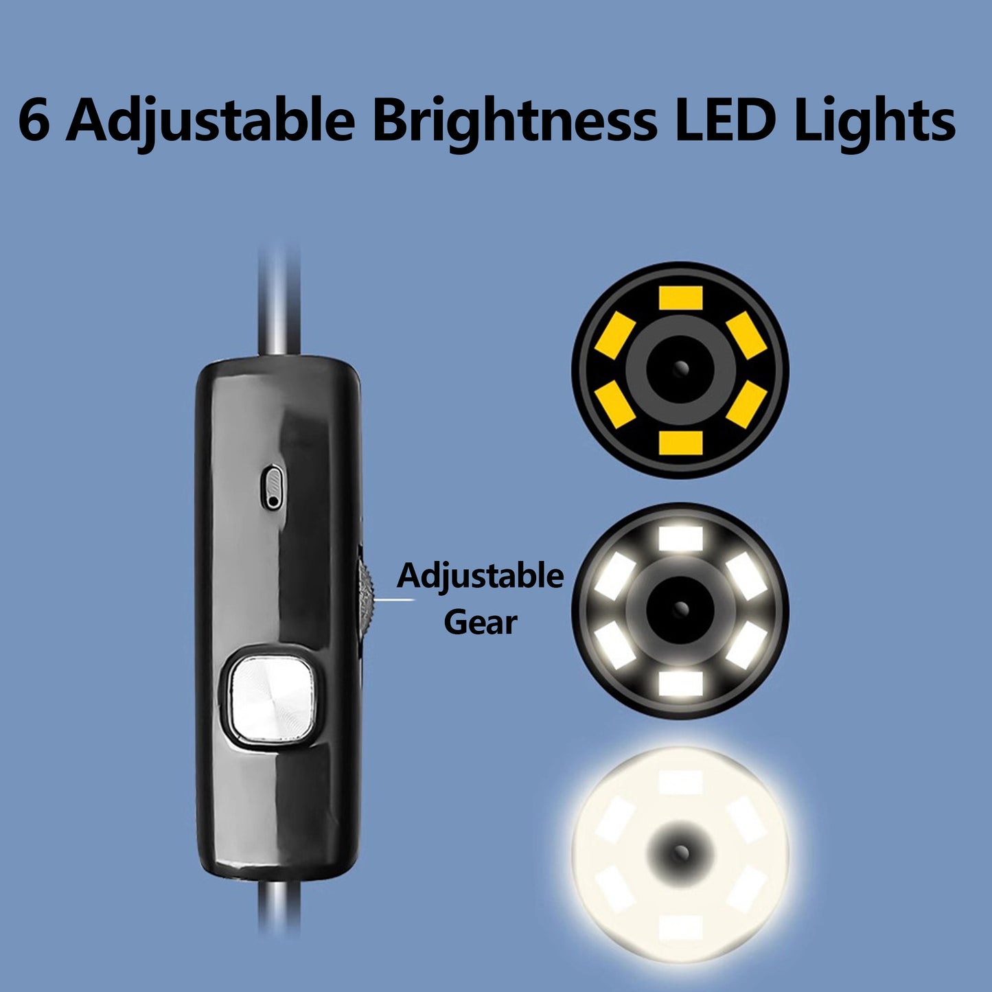 5.5mm Super Thin Endoscope Camera with 5M Flexible Cable & 6 Adjustable LED Lights