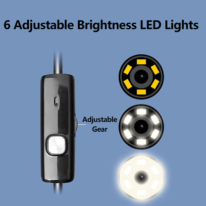 5.5mm Super Thin Endoscope Camera with 5M Flexible Cable & 6 Adjustable LED Lights