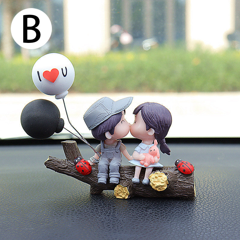 Couple Cute Ornament for Car, Cartoon Car Dashboard Decoration