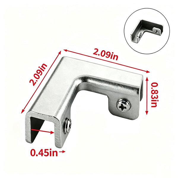 Aluminum Alloy Tile Clamp Bracket, 90/180 Degree Corner Support Holder for 8-10mm Glass/Tile Panel