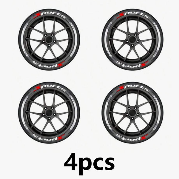 4 Piece Set Car Motorcycle Tire Decoration Stickers