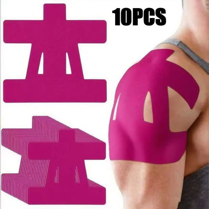 10PCS Precut Cotton Elastic Kinesiology Strapping Tape for Adults