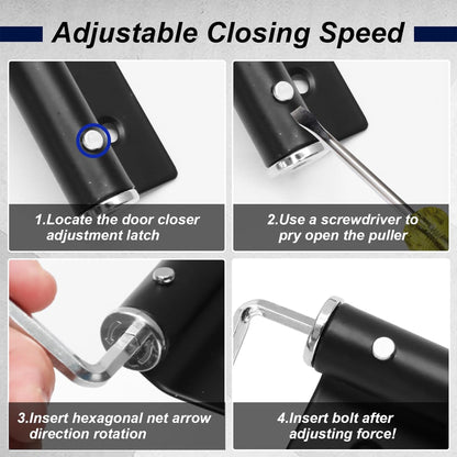Adjustable stainless steel lightweight automatic door closer
