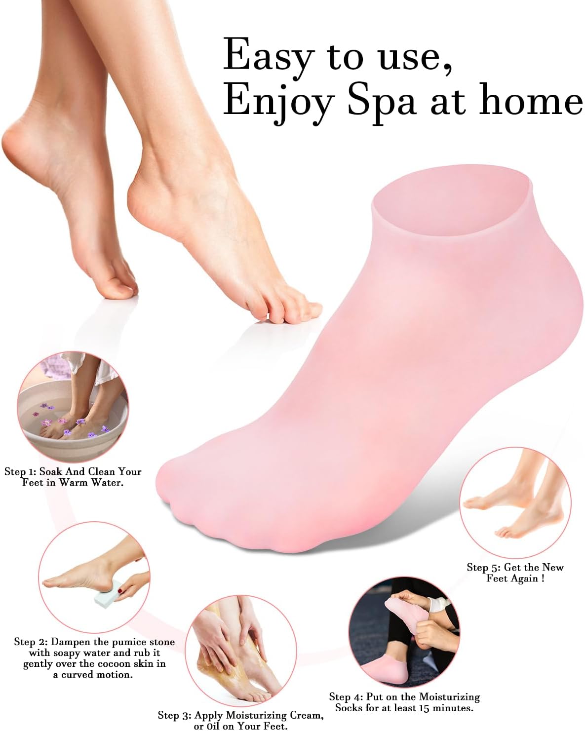 Silicone Moisturizing Socks for Women Dry Cracked Feet
