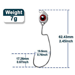 10Pcs Jig Head Fishing Hook -  Weedless Underspin Bass for Fishing Saltwater Freshwater