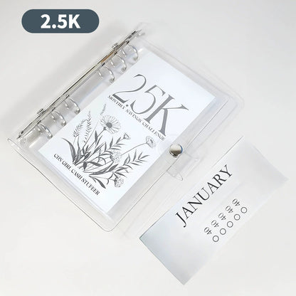 12-Month Money Saving Binder ,10K / 5K / 2.5K Savings Challenge ,Cash Envelope Budget Planner for Home & Office
