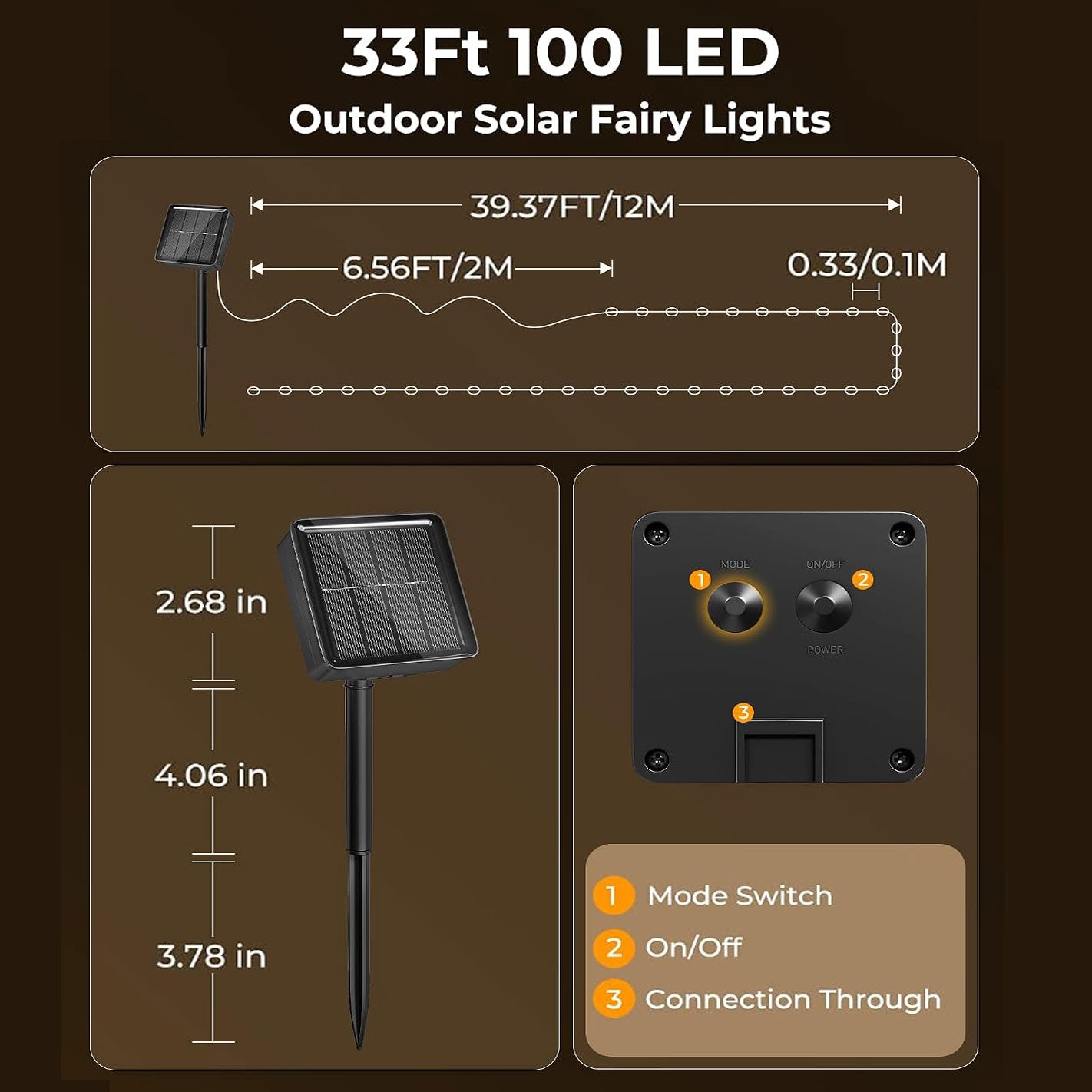 Outdoor solar string lights