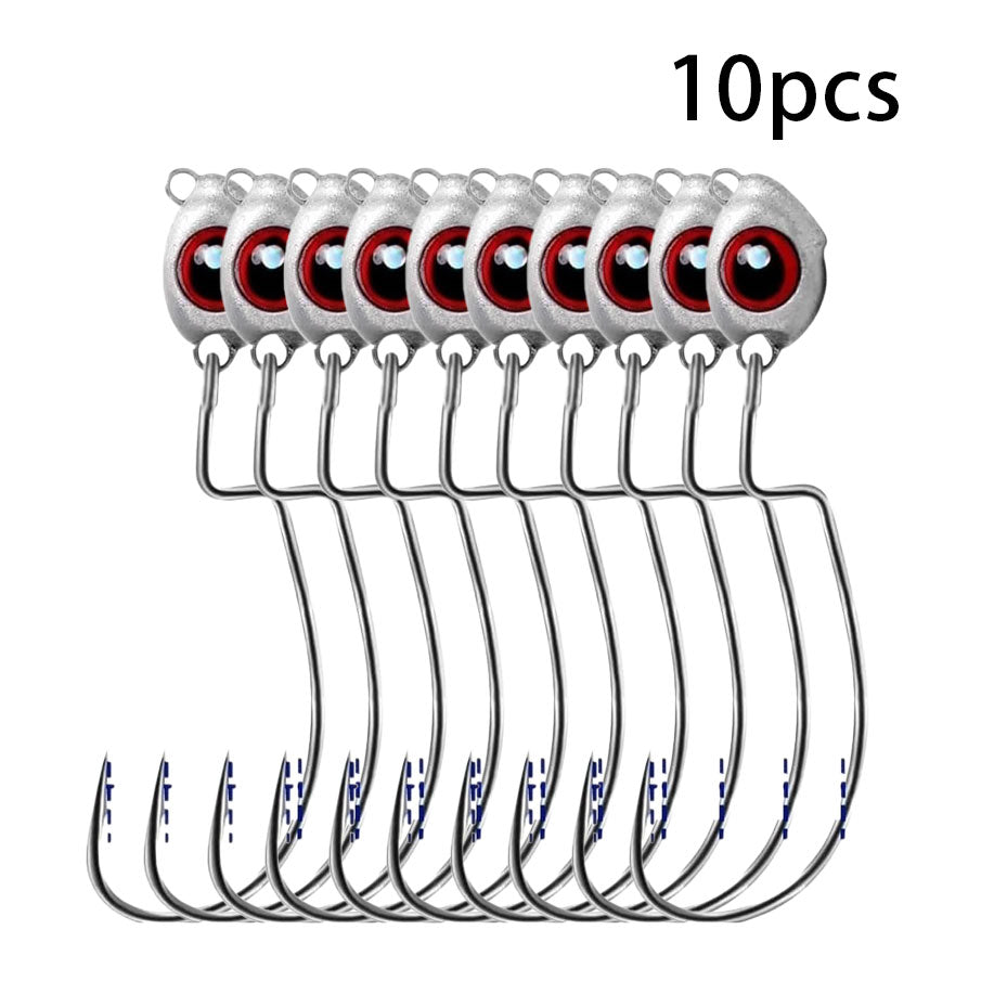 10Pcs Jig Head Fishing Hook -  Weedless Underspin Bass for Fishing Saltwater Freshwater