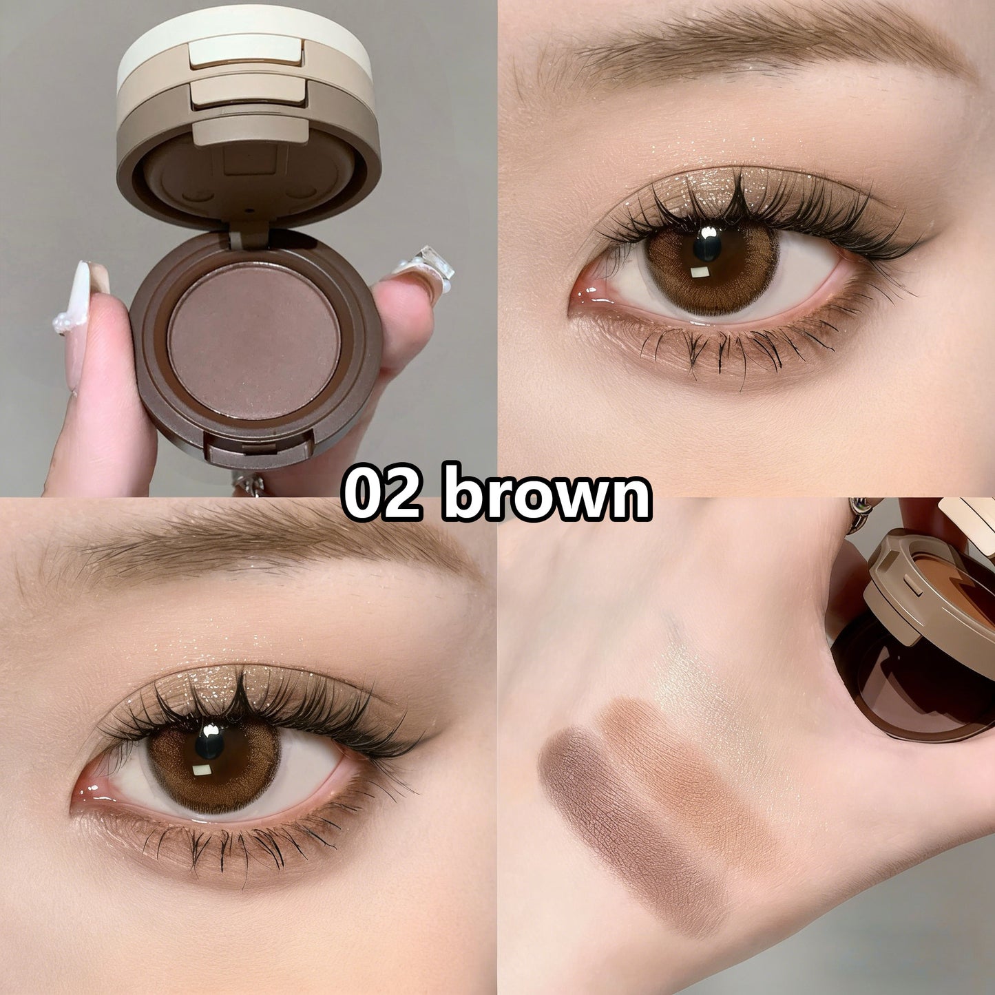 3 Colors Eyeshadow Easy Finger Blendable, Glitter, High Pigmentation