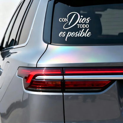 5PCS/SET Con Dios Todo Es Posible Spanish Inspirational Faith Decal Cute Durable Vinyl Sticker