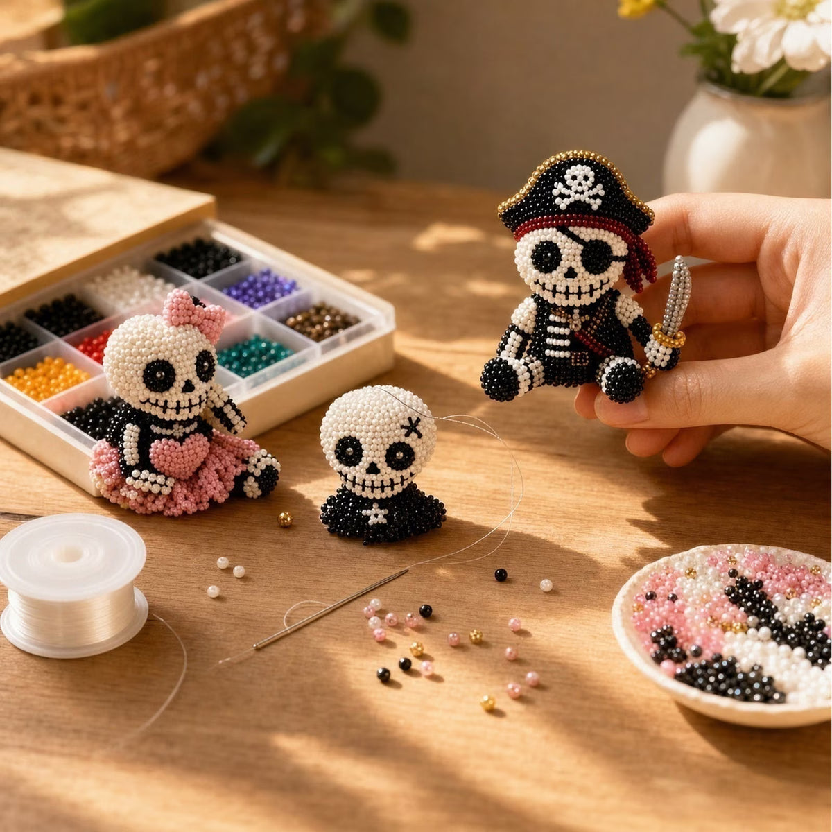DIY 3D Beaded Skull Craft Kit