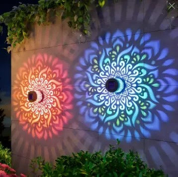 Solar Mandala Projector Wall Lights