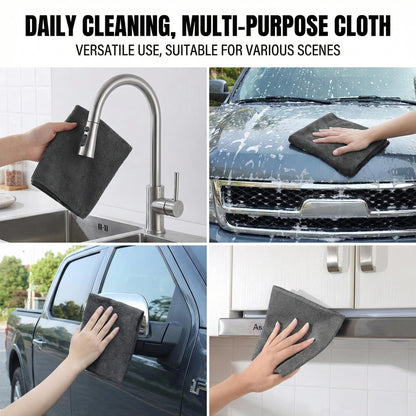 6PCS Thickened Grey Microfiber Cleaning Cloths