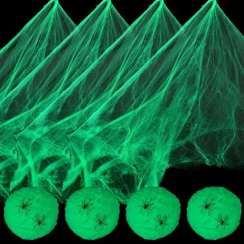 4PCS Glowing Halloween spiderweb decoration